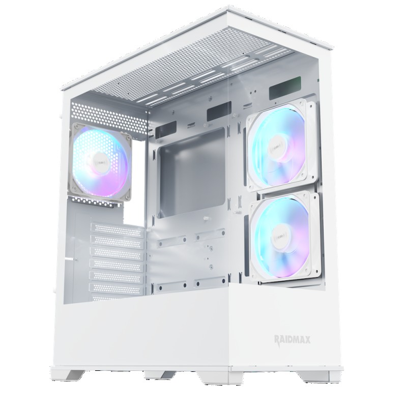 CASE RAIDMAX I801B 120MM X2 +120MM X1 ARGB WHITE