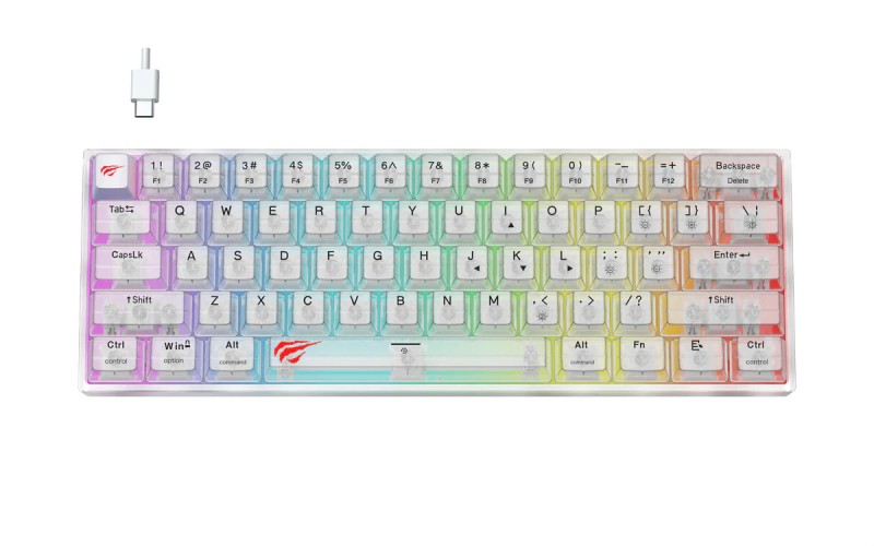 HAVIT KB877L RGB GAMING MECHANICAL KEYBOARD TRANSPARENT