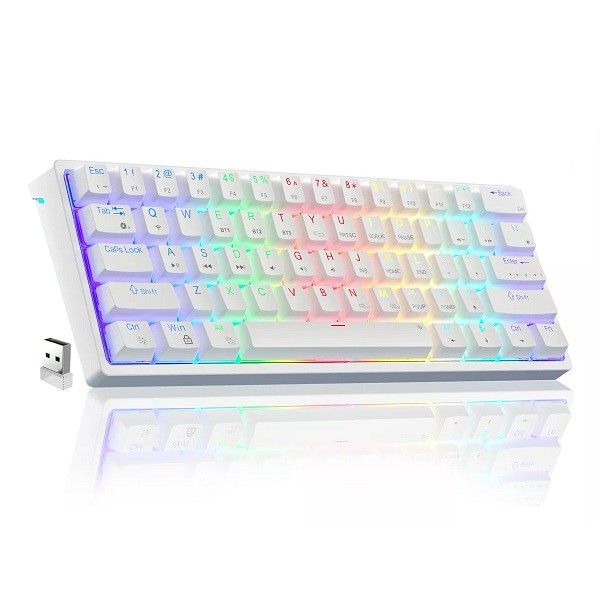 KEYBOARD MAGMA FULL WHITE FIORA 60% F61W RED SWITCH WIRELESS / TYPE C / RGB