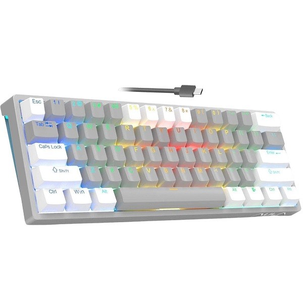 KEYBOARD MAGMA FULL GRAY-WHITE FIORA 60% F61G BLUE SWITCH WIRELESS / TYPE C / RGB