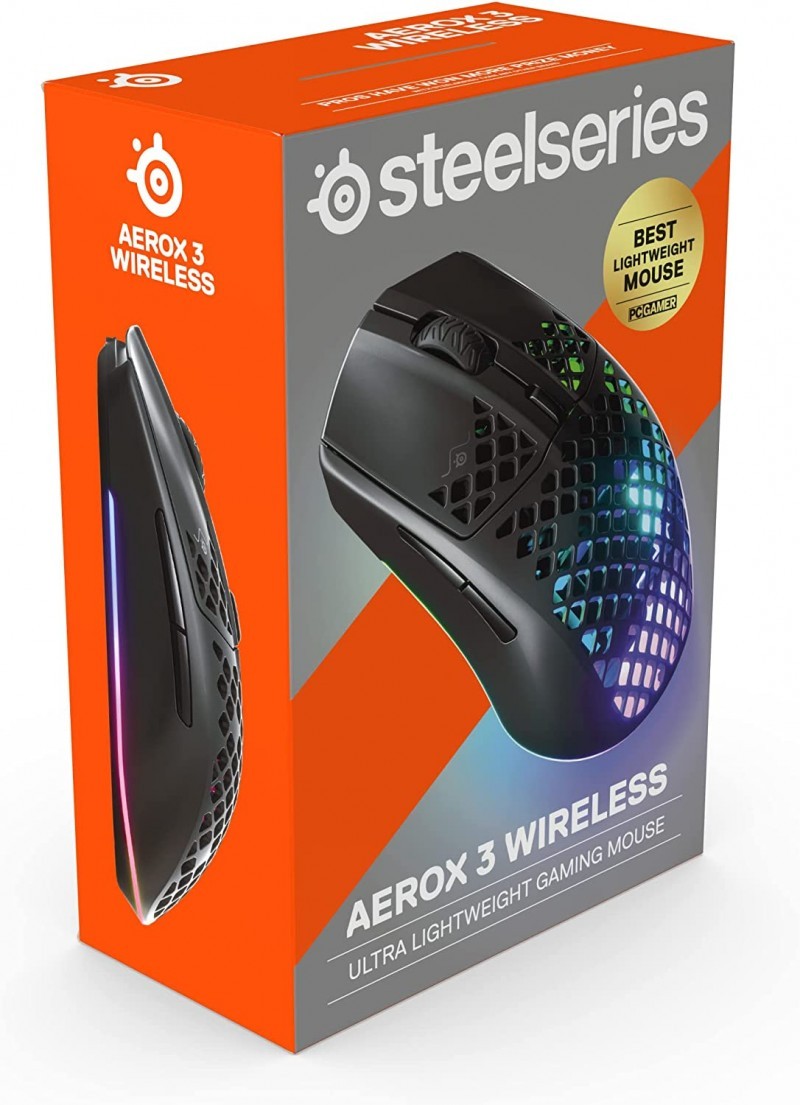 MOUSE STEELSERIES AEROX 3 ONYX WIRELESS 2022 (EURO) - Max Frame