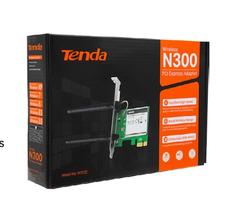 WiFi Tenda W3222E Tarjeta inalámbrico PCI Express N300, D